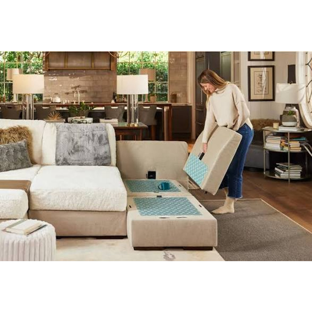 Lovesac Reversible Swiss Diamond Phur Cream Sectional Sofa covers CSTM BUNDLE - Picture 5 of 11